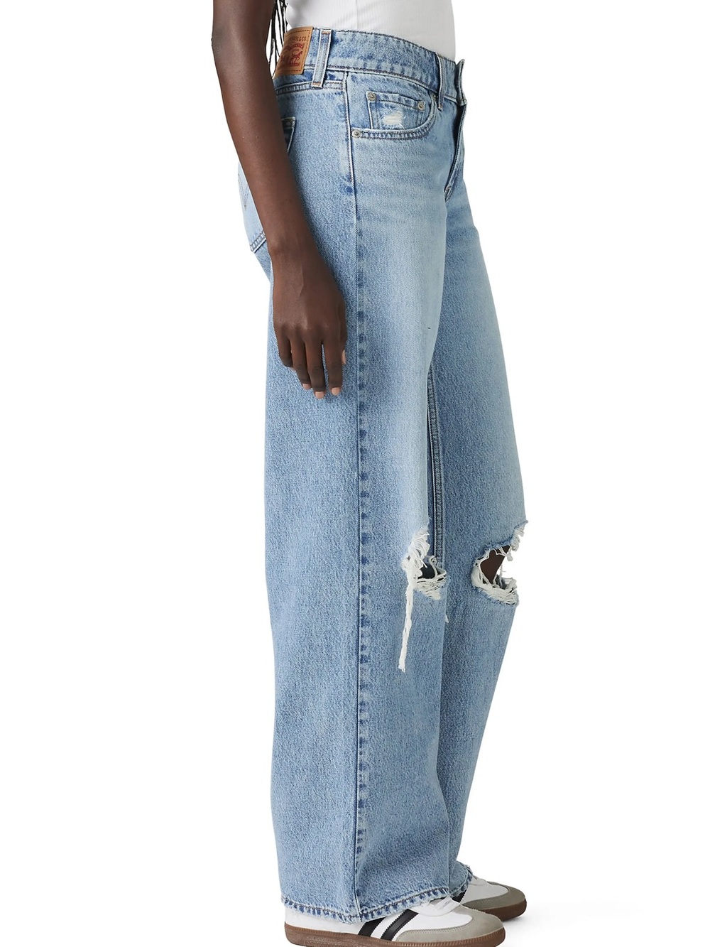 Levi's Light Blue Distressed Wide-Leg Jeans - Picture 3 of 6